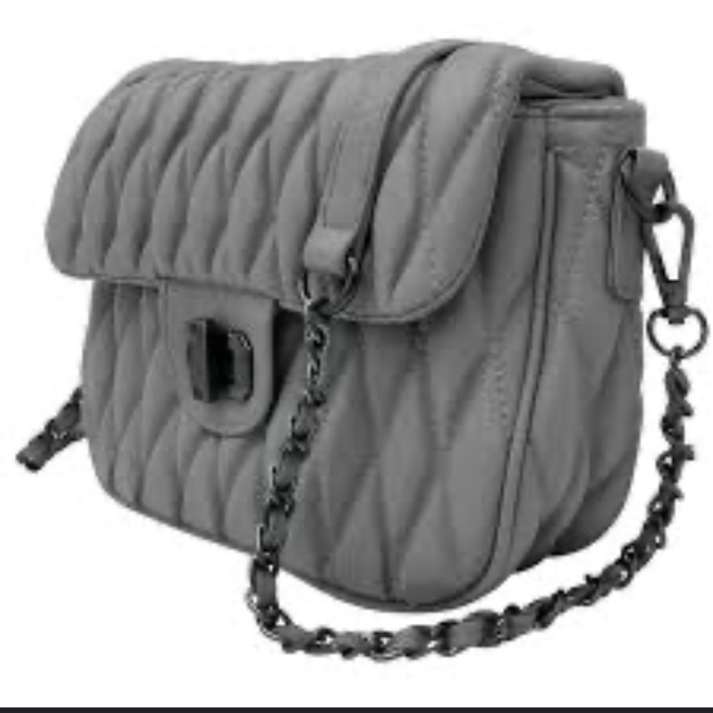 Badgley Mischka Gray Quilted Mini Bag